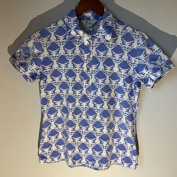 Lilly Pulitzer White Label Vintage Short Sleeve Polo, Small. Crabs! Preppy, old - Picture 4 of 15